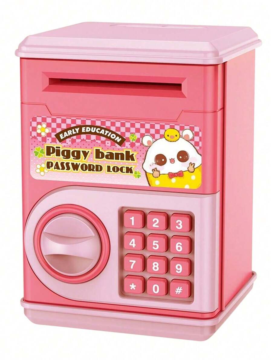 Jucărie pentru cadou pentru ziua de naștere pentru copii de grădiniță, dulap de economisire a parolei-depunere realistă și retragere cutie de bani pentru ATM pentru copii, pușculiță inteligentă pentru parole de desene animate, cutie de depozitare a parolelor de monede creative,