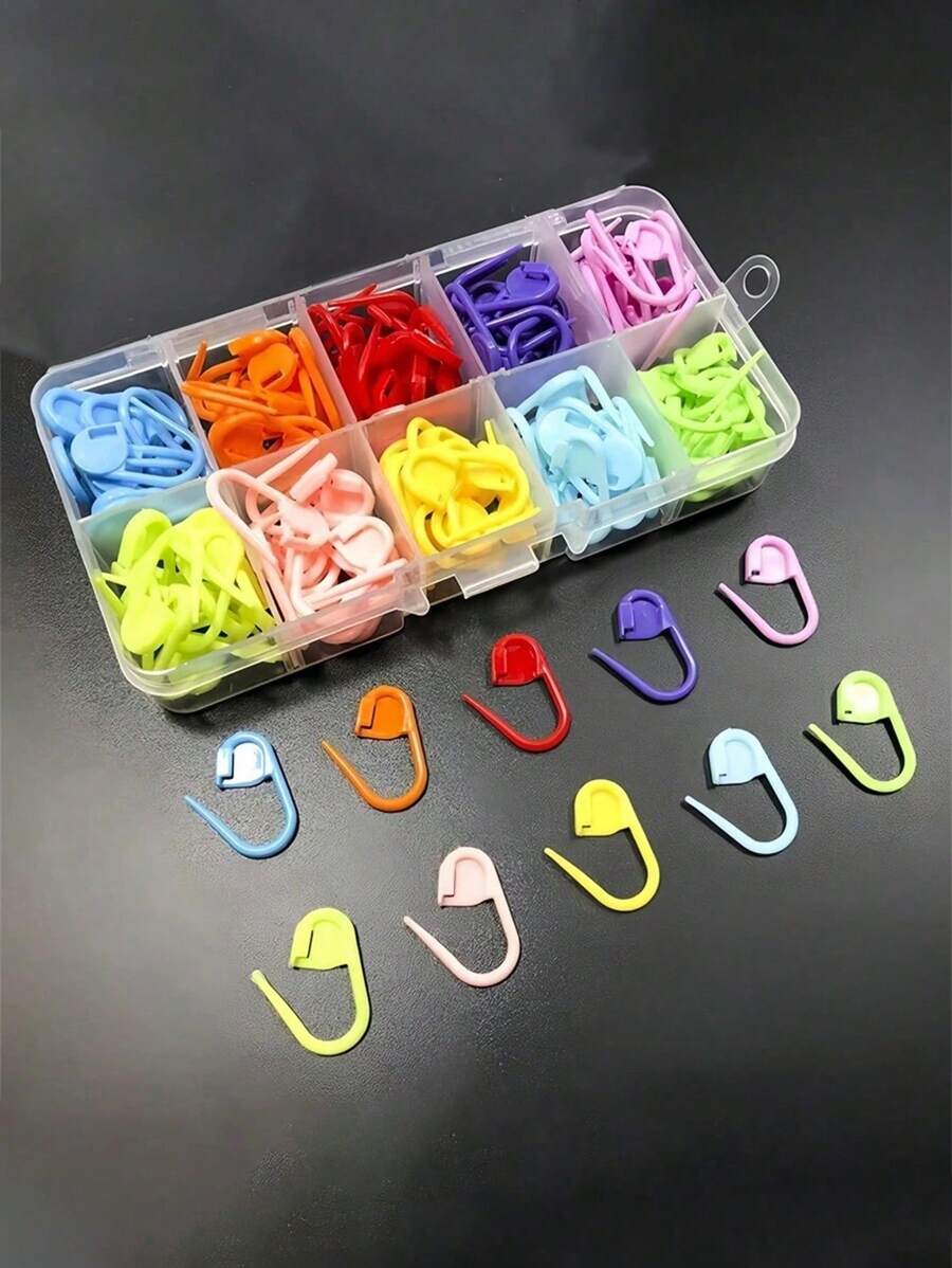 50/120/150pc/Box Knitting Crochet Stitch Markers With A Storage Box, Sewing Tools For Knitting, Crochet And Crafting (10 Color Ship Randomly)