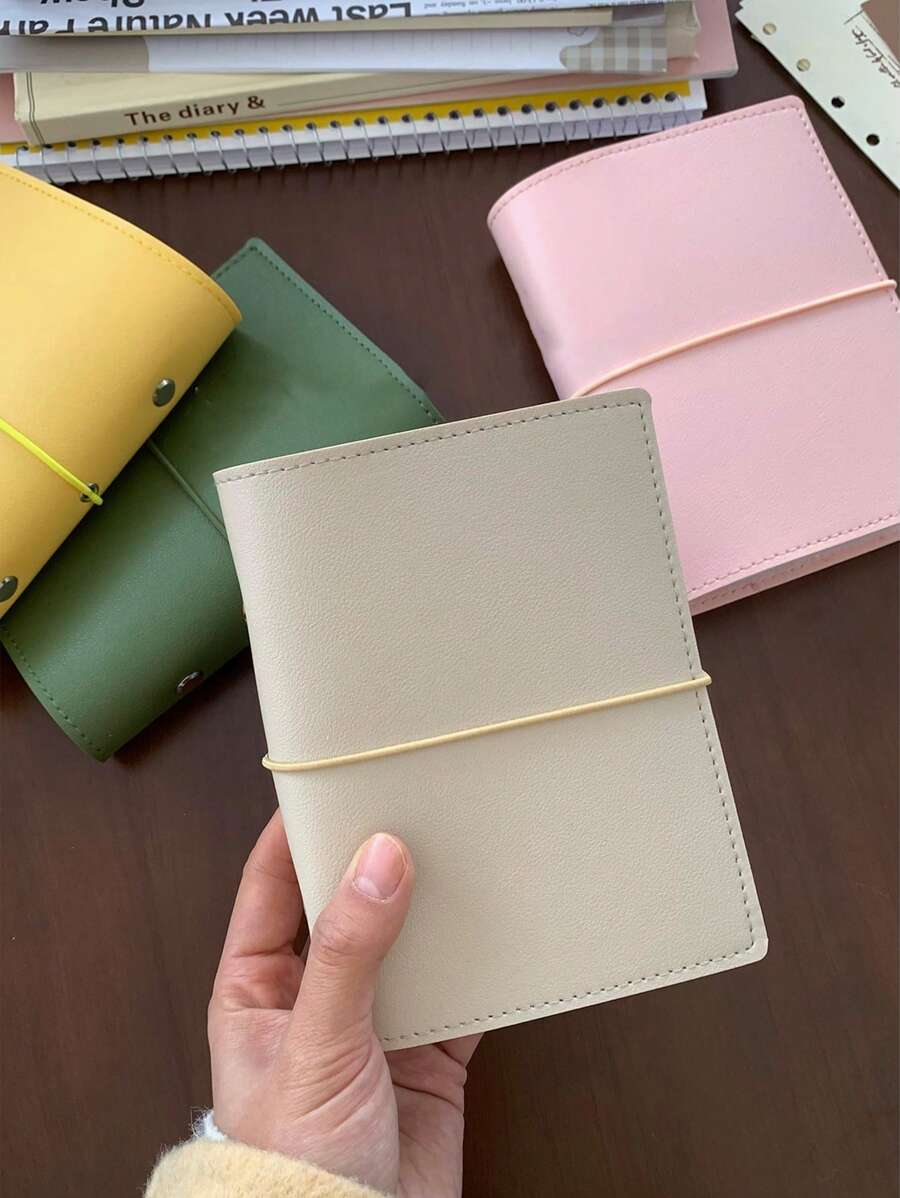 1pc/1 Set A6/A7/A8/M5 Portable Loose-Leaf Binder, Available In Multiple Colors Including Pink, Purple, Gray, PU Leather Planner Notebook, Refillable Pages, Storage Bag, Plan Book, Planning Pages School Supplies, Back To School