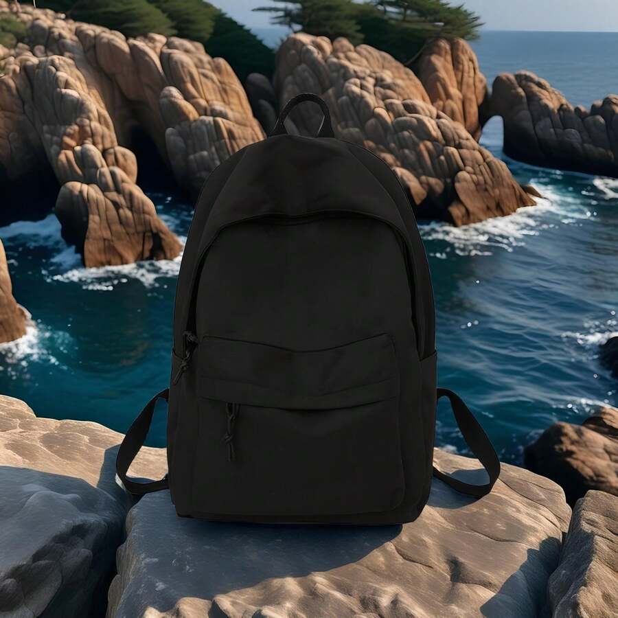 Summer Classic Black Backpack - Stylish & Practical Design For Travel,School, And Daily Adventures. Nylon, Multiple Compartments, And Vintage-Inspired Aesthetic. Perfect For Modern Explorers Travel Essentials, Perfectly Matching With Backpack Accessories