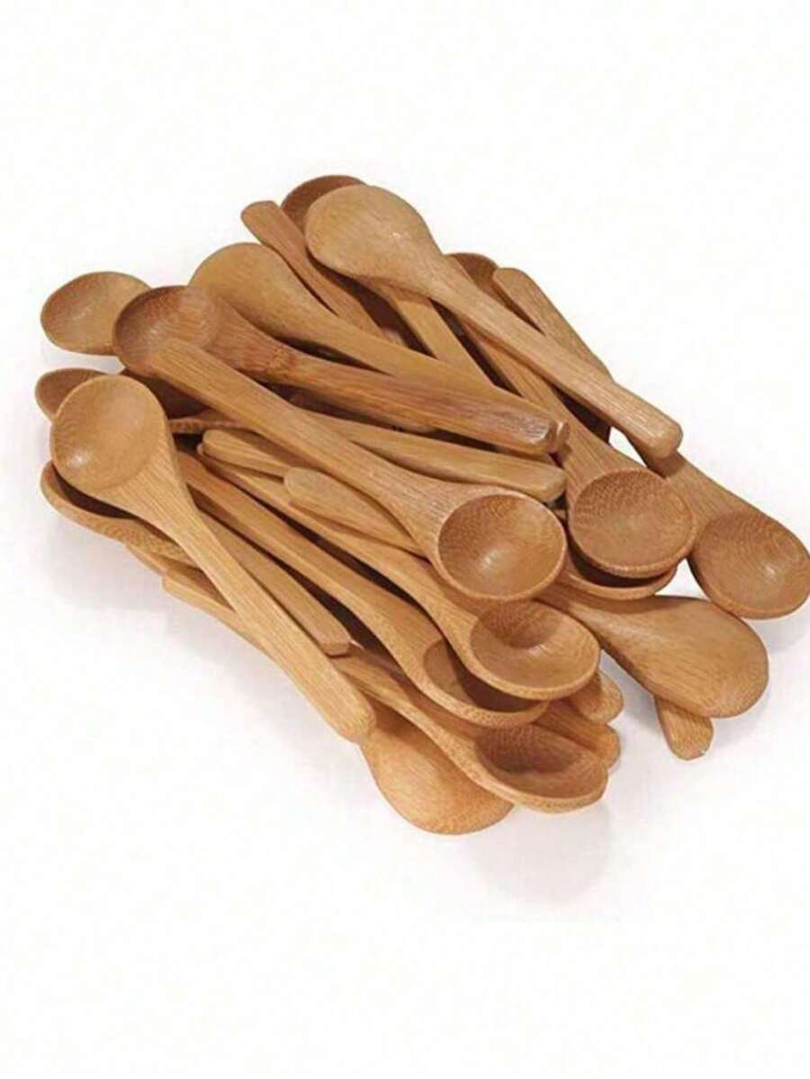 1/10 Cuchara larga de bambú, adecuada para beber sopa, café, miel, mermelada y otros condimentos, ideal para el café en casa y servir platos creativos. Ligera y fácil de usar