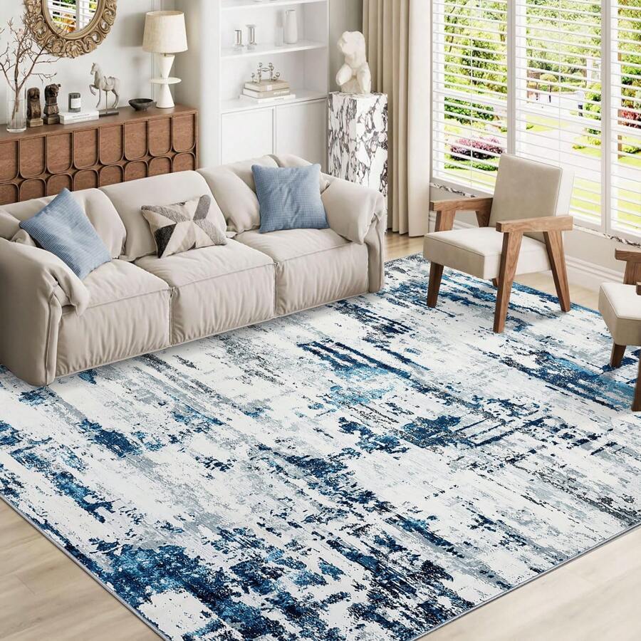 Modern Abstract Printed Carpet Machine Washable Carpet Soft Foldable Carpet Living Room Decorative Carpet With Non-Slip Backing For Bedroom Hallway Dining Room Office Farmhouse