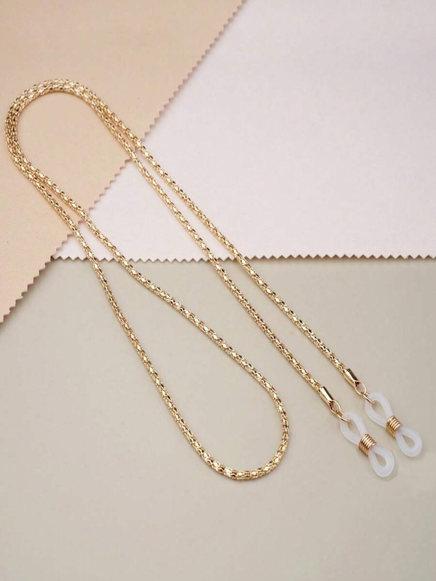 1 buc. Colier cu lanț pentru ochelari din metal auriu pentru accesorii pentru ochelari de doamnă, îmbrăcăminte portabilă pentru cadou pentru femei