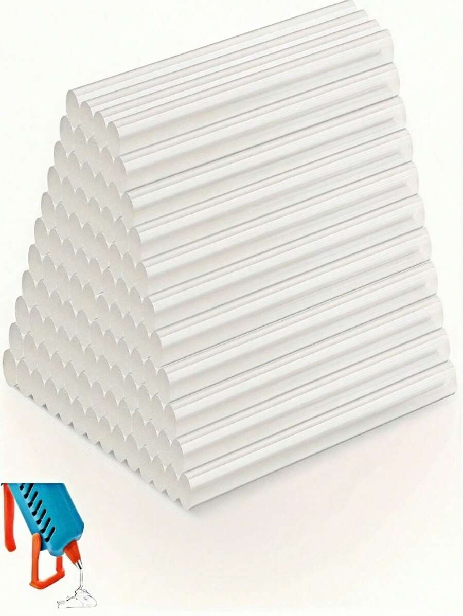 100pcs Mini Ultra-Clear Hot Melt Glue Sticks, 0.27"X3.95" Smooth Transparent Adhesive, Odorless, Sturdy, Compatible With Most Glue Guns, DIY, Handicrafts, Woodworking, Plastic,Tool Accessories
