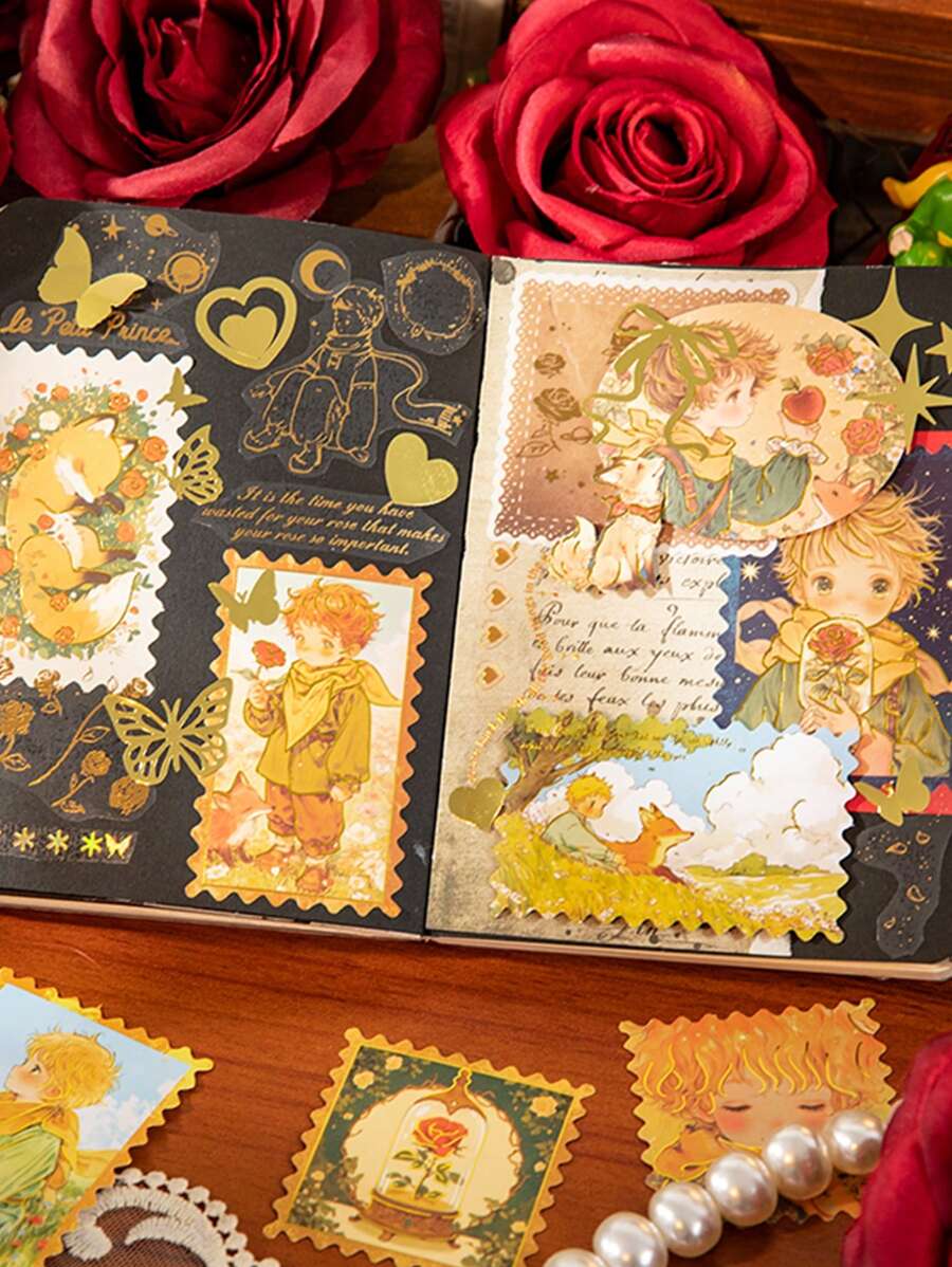 30pcs Gold Foil Themed Sticker Pack, Your Astrology Series, Suitable For Gifts, Office, Home, Marking, Labels, Classrooms, Entertainment Toys, Student Diaries, Vintage Creative, Envelopes, Sealing Stickers,School Supplies,Back To School