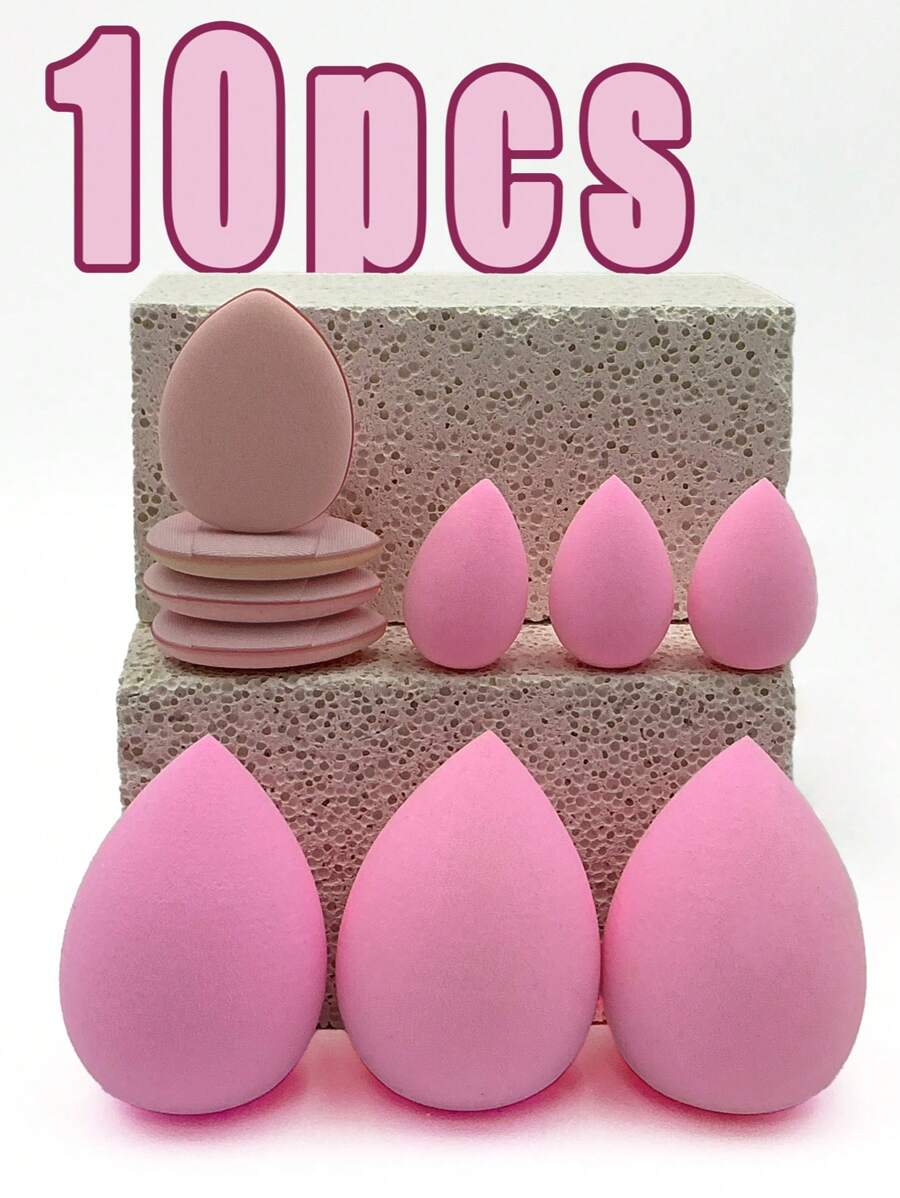 10pcs Professional Makeup Sponge Set, Sponge Blender, Blending Makeup And Beauty Tool, Reusable Makeup Sponge Set, Multifunctional Tool, Latex-Free Dual-Use Foundation Cream, Suitable For All Skin Types, Designed For Contours