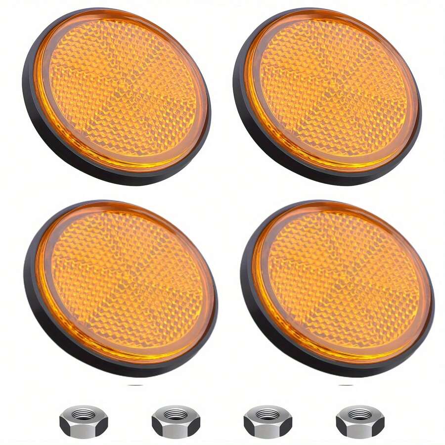 6pcs Circular Reflective Warning Covers For Cars, Trucks, Motorcycles, Bicycles For Night Use