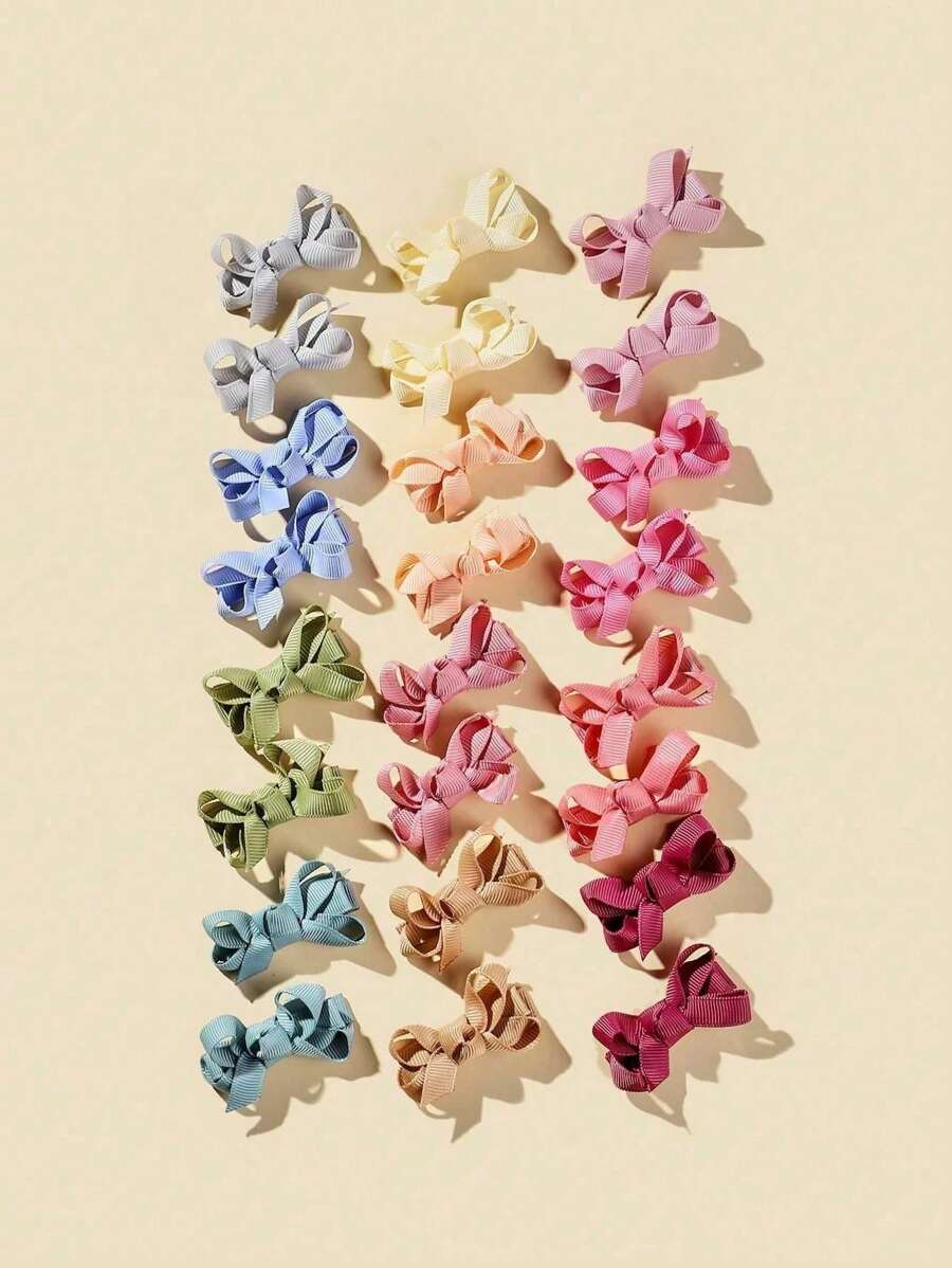 24 Stücke Set Haar-Accessoires mit Schleifen, enthält Blumen- & Schleifen-Haarclips, geeignet für Hochzeit, Reise, Party und verschiedene Anlässe