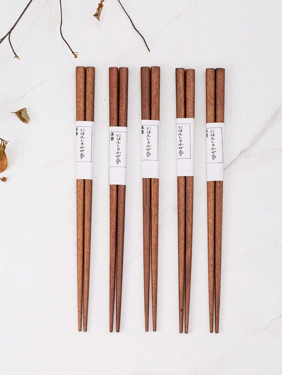 1PC/3PCS/Set Of Natural Wooden Chopsticks, High-End Non Slip Pointed Solid Wood Chopsticks, Chinese Tableware, Home Gifts, Reusable Kitchenware, Wooden Chopsticks, Essential For Kitchen And Parties,School Supplies