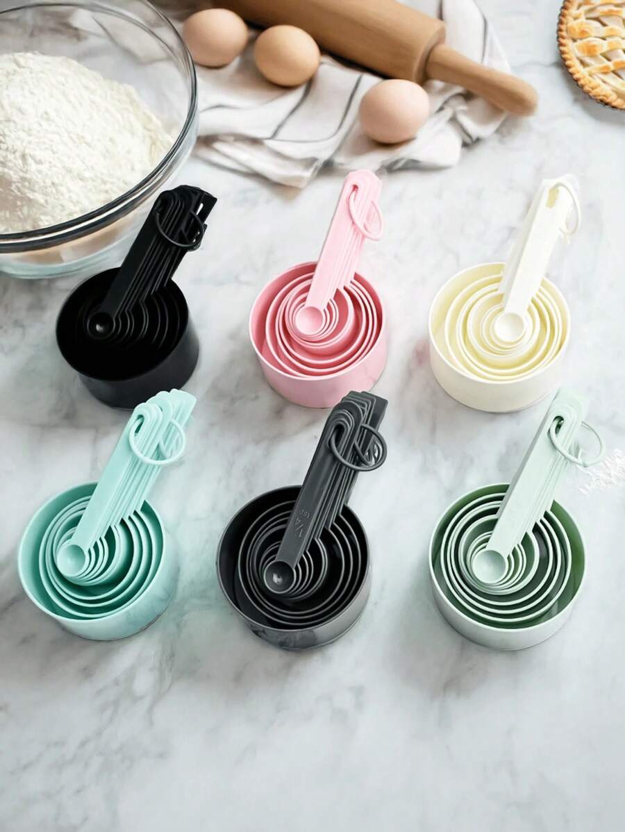 1 Set Of 10,Measuring Cups & Spoons Set,Kitchen Aid Measuring Cups And Spoons,Stackable Cups And Spoons,Kitchen Gadgets For Cooking & Baking