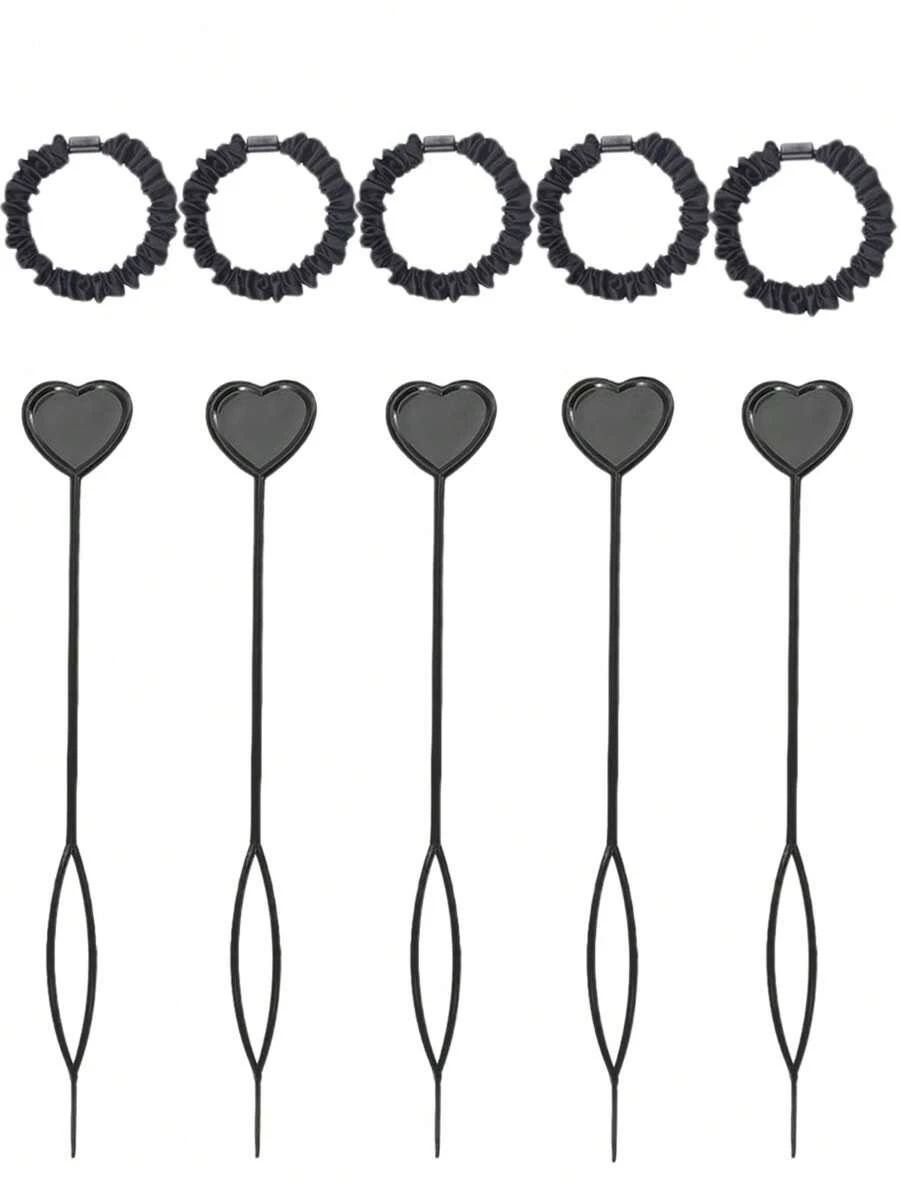 10er Set Haarperlen für Flechten, Perlen auffädeln und Zöpfe, geeignet für Mädchen, Haargummi für Pferdeschwanz, Haarstyling-Set, Haarstyling-Werkzeug-Set