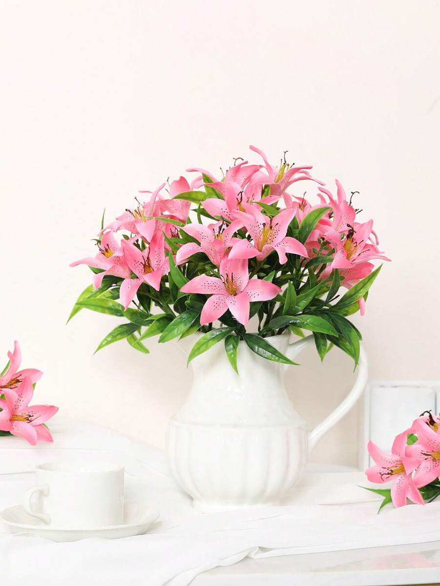 2PCS 12 Inch (H) Simulation Orchid Branch Home Living Room Bedroom Wedding Birthday Mother's Day Party Decoration