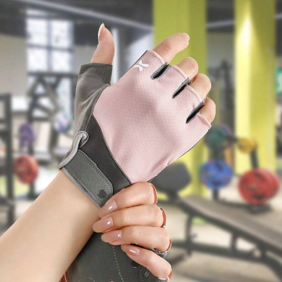 1 Coppia di guanti da fitness per donna, mezze dita, per arrampicata all'aperto, ciclismo, assorbimento degli urti, anti-calli, antiscivolo, traspiranti e durevoli, adatti per palestra, sport, esercizi domestici, pugilato, uomo e donna
