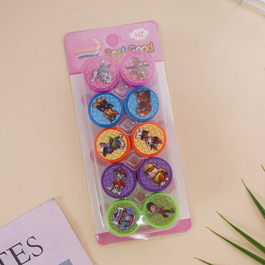 Paw Patrol 10 Pcs Paw Patrol Seal Stamp Cartoon Chase Action Figures Colorful Pattern Birthday Gifts,Anime Stamps For Boys And Girls, Perfect Decorative Pattern Gifts - The Perfect Party Gift, A Holiday Gift For Fans(Random Style)