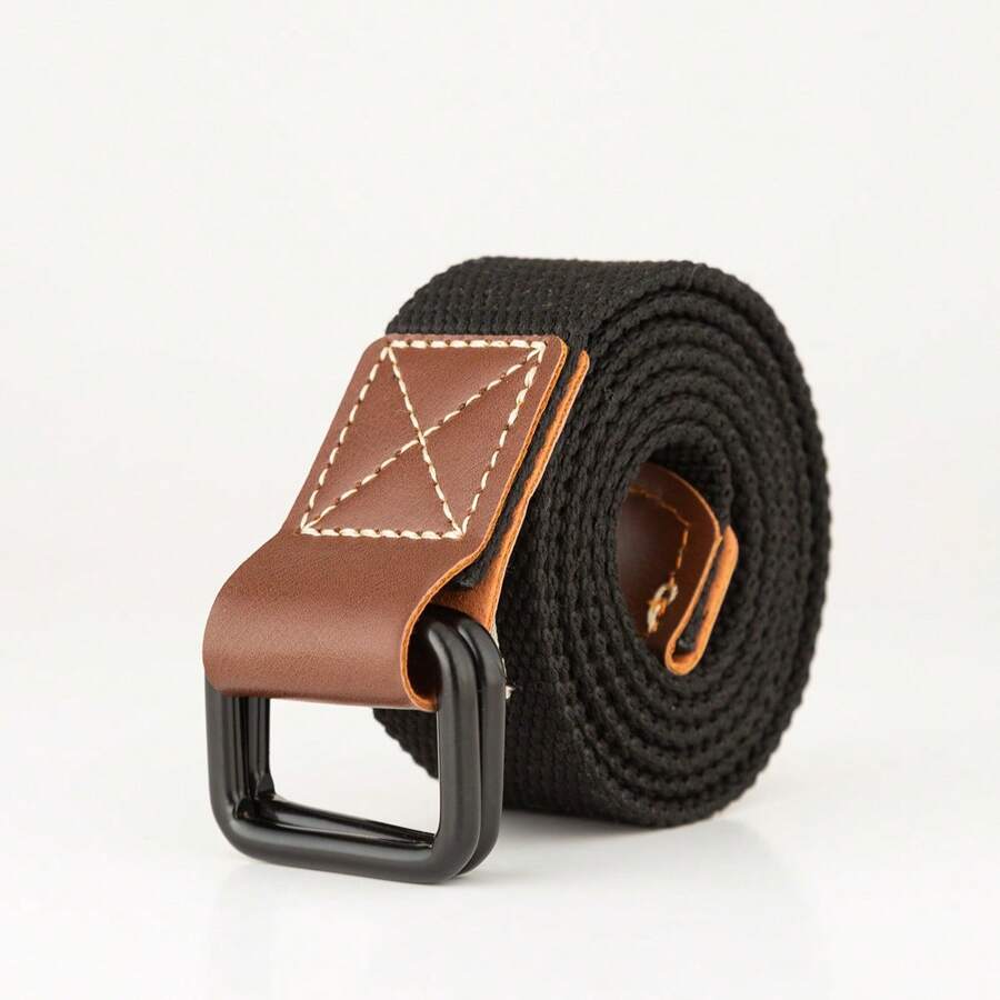 Casual Canvas Belt With Buckle, Suitable For Teens, Students, Military Training, Unisex