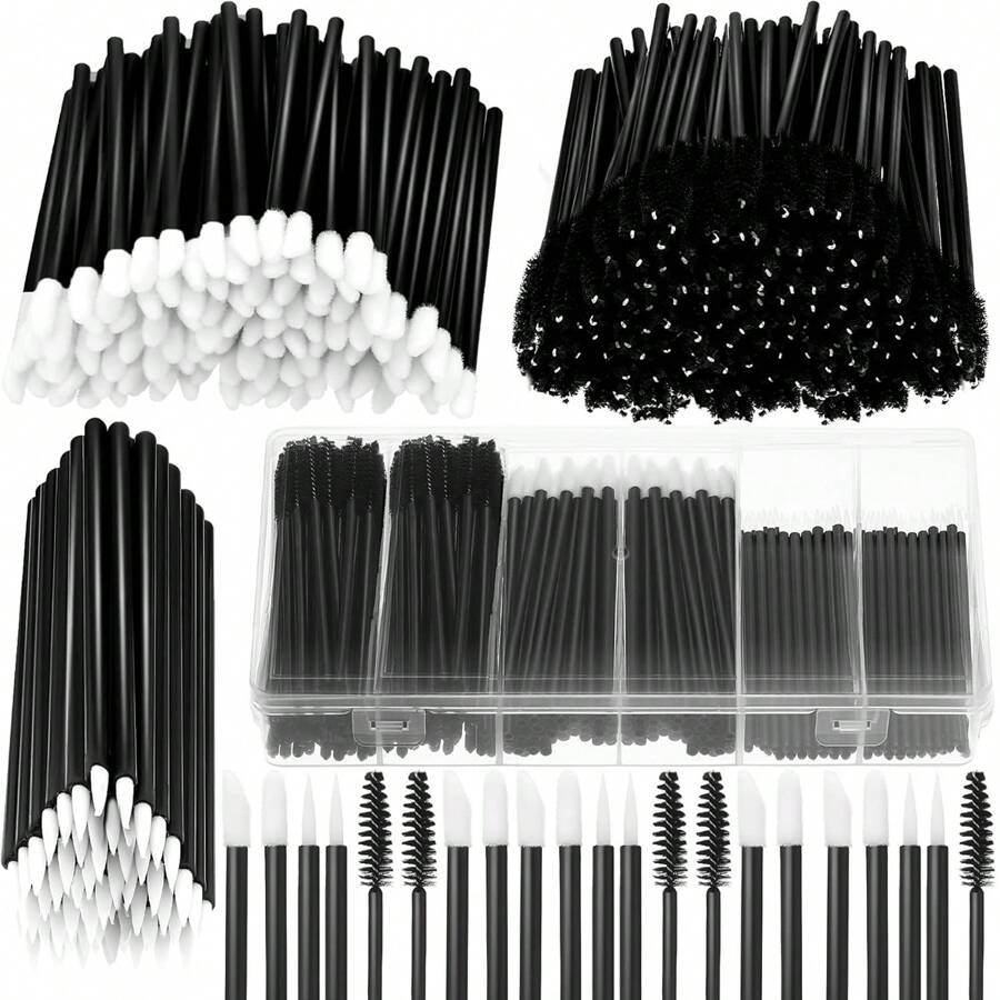 313Pieces Makeup Tools Kit Includes 1Pc Plastic Storage Organizer Box Hair Clips Eyeliner Brushes Mascara Wands And Lipstick Applicators For Lip