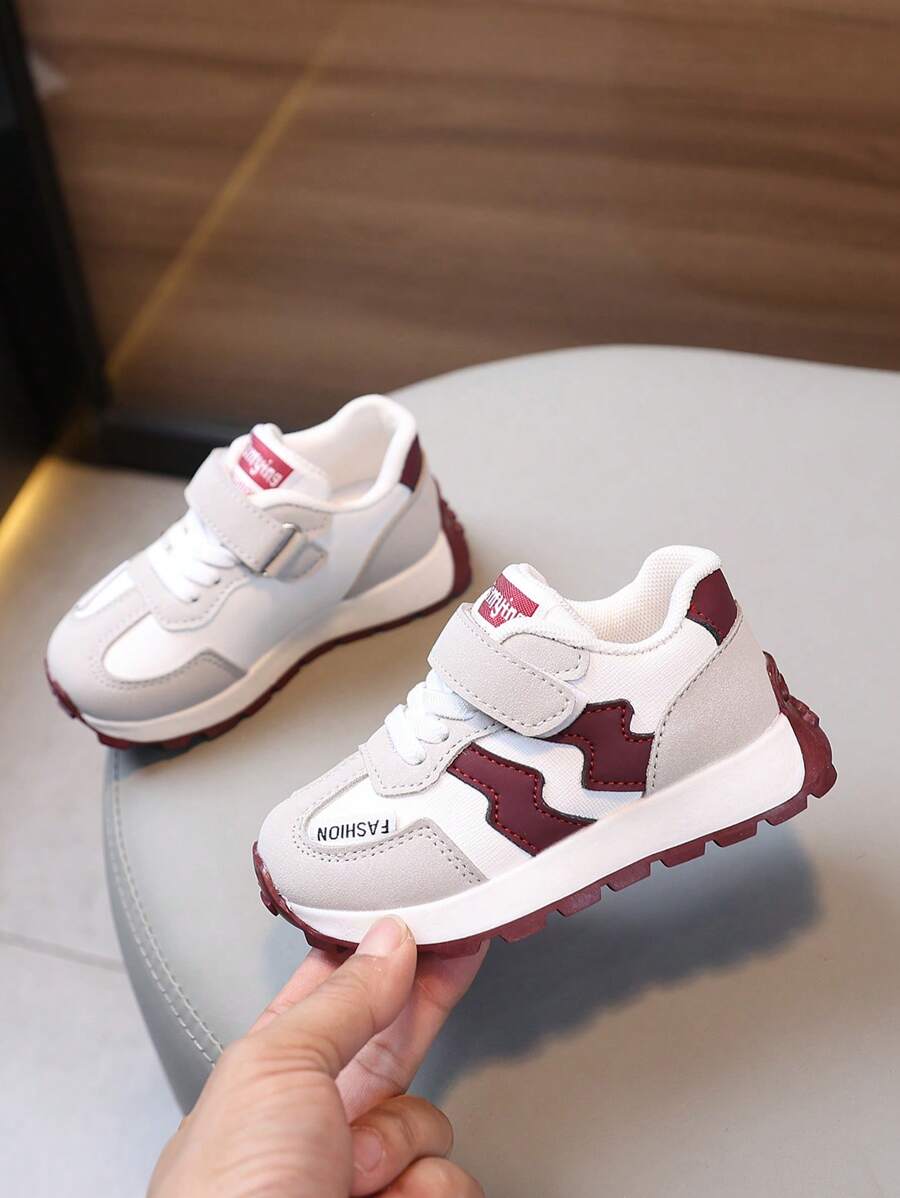 1 Pair Fashionable Hook And Loop 2025 Anti-Skid Lightweight Casual Outdoor Sports Running Shoes, Suitable For All Seasons