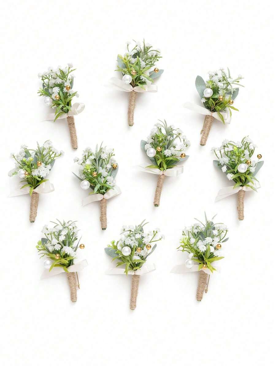 Artificial Flower Boutonniere For Men, Groom Groomsmen Wedding Decoration, Artificial Flower Arrangement For Weddings, Prom, Homecoming And Other Occasions, Wedding Bouquet Centerpiece, Party Table Decor, Home Decor, Party Favors, Room Decoration, Bachelorette Party Decor Summer Birthday Gifts Beach Back To School School Supplies