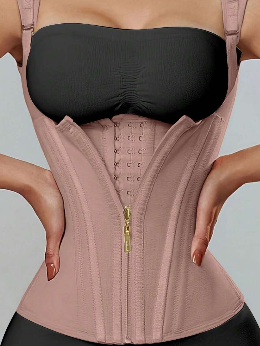 Nouveau corset-style de 15 baleines, avec une grande élasticité, un laçage à fermeture éclair et un look vintage, idéal pour le maintien de la taille