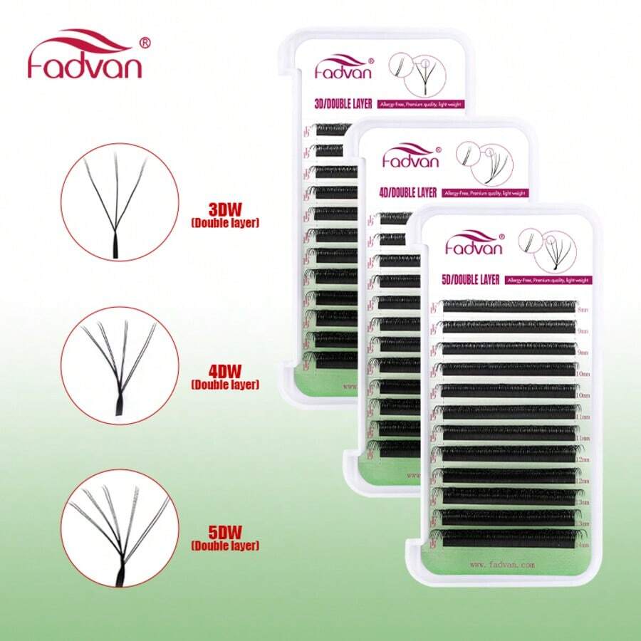 FADVAN C-Curl 3D/4D/5D Double Layer W Shape Lashs 0.07 8-15mm&Mix Premade 6D/8D/10D W Fan Lash Extensions Natural Soft Black Thickened Style Lashes Faux Mink Individual Lashes , Lash Tech Supplies,Fast Grafting