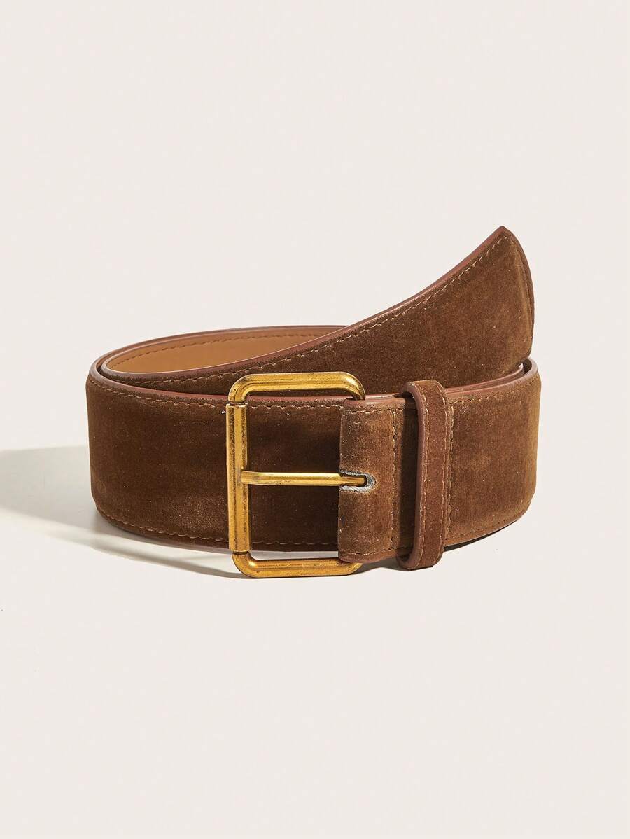 1pc Gothic Vintage Brown Velvet Cinch Belt For Women, Western Style Waist Belt Suitable For Skirts, Jeans, Casual Wear, Party, Daily, Gift Giving In Autumn/Winter