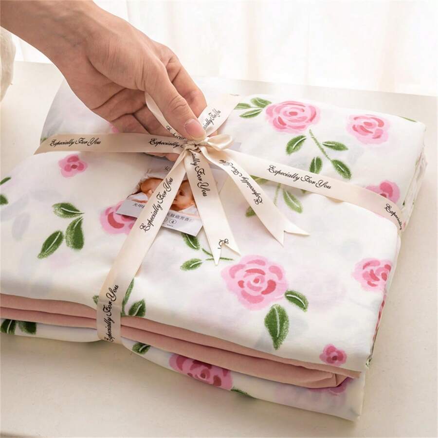 4 Peças Conjunto, 1 Peça Capa de Edredom, 1 Peça Lençol, 2 Peças Fronhas, Edredom Impresso em Fibra Ultramacia em Tom Duplo, Conjunto de Roupa de Cama Moderno Adequado para Quarto, Todas as Estações