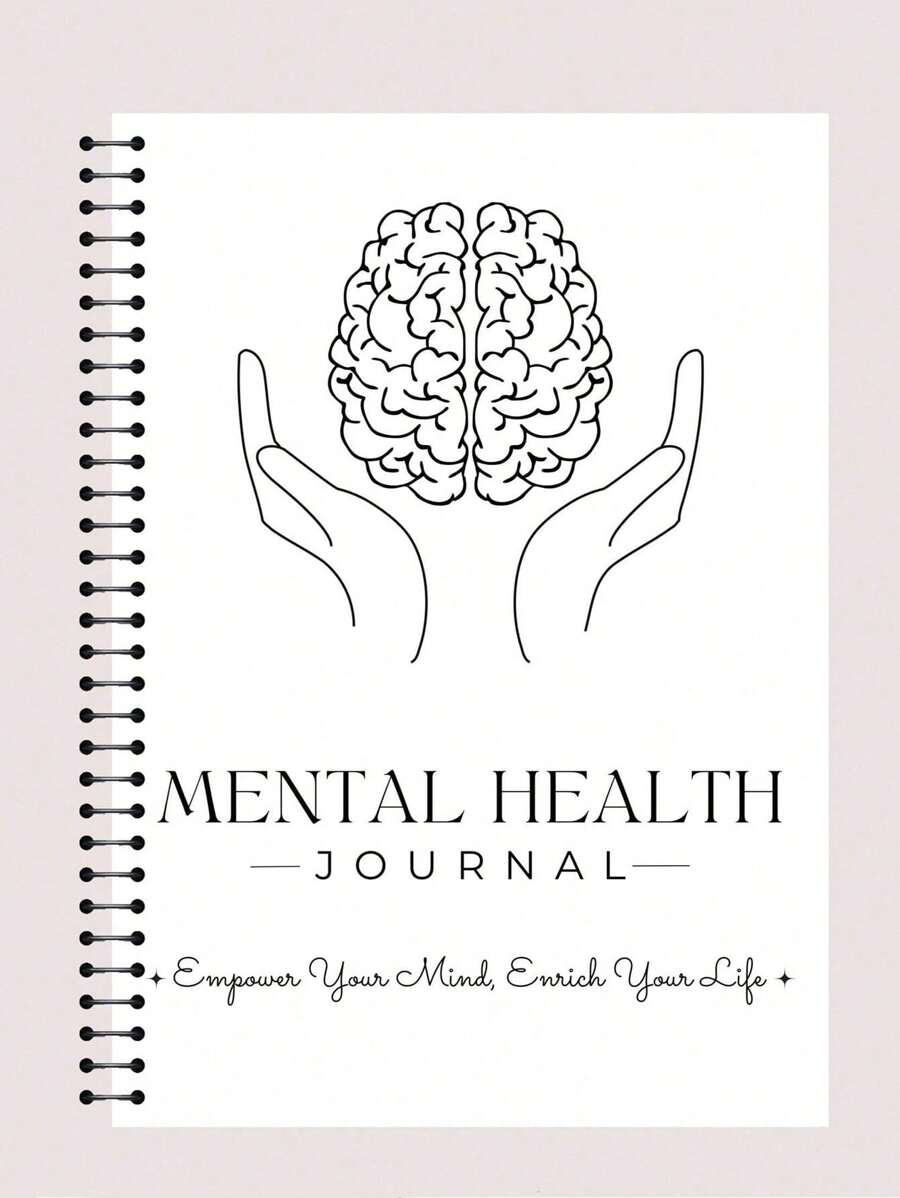 Journal de santé mentale de 120 pages, coffret de journal de santé mentale - pour le soulagement de l'anxiété, le suivi des soins personnels et les exercices de relaxation