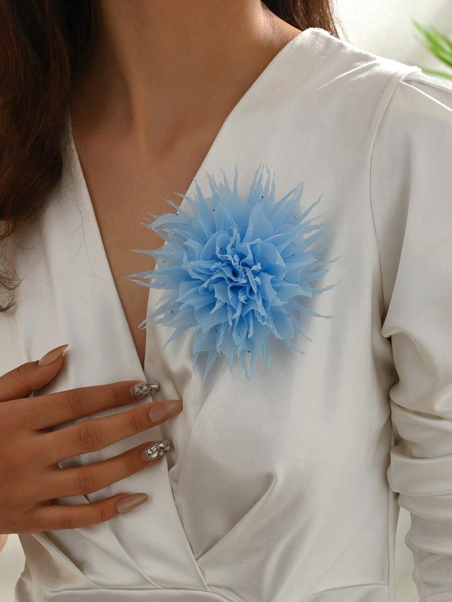 1 pièce Broche de fleur faite à la main de style bohème, conception simple et polyvalente, accessoire de mode, convient pour les occasions décontractées, de villégiature, de fête et de mariage pour femmes. Excellente idée de cadeau pour épouse, amante, mère, fête des mères, saison des mariages