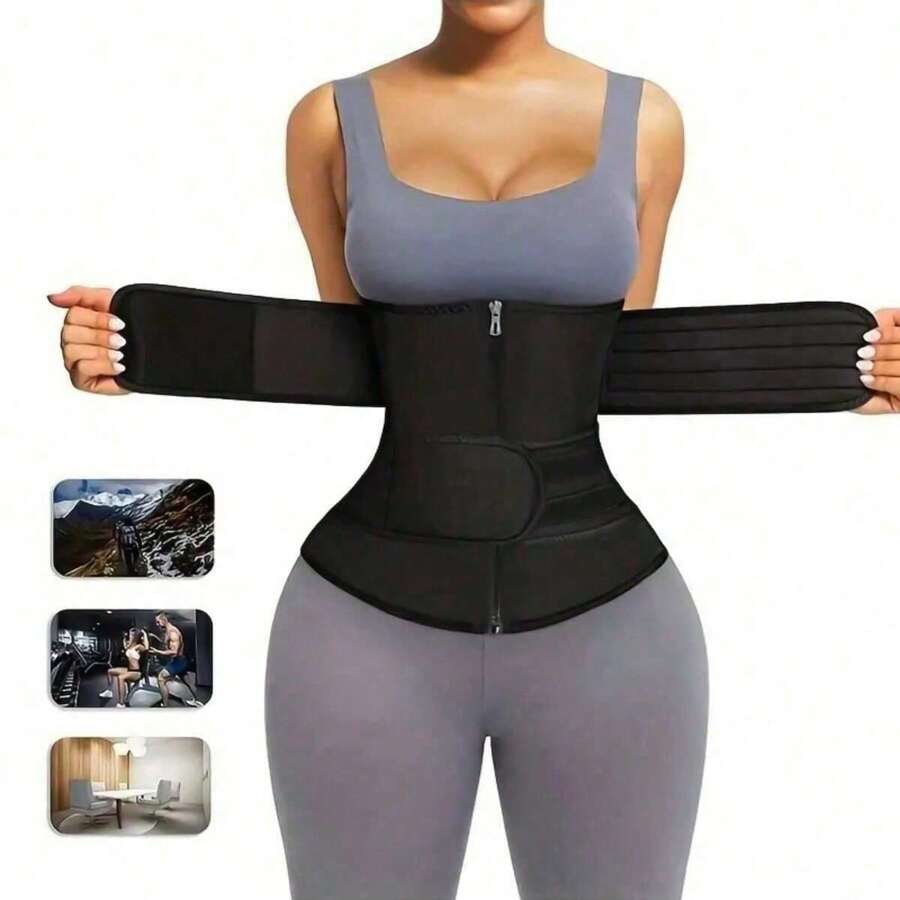 1 pièce Gaine de taille pour femme, Ceinture de gaine, Ceinture de sudation pour sauna, Ceinture de taille pour sport, Amincisseur de taille, Sculpteur de taille, Accessoire d'entraînement abdominal pour le fitness, Accessoires Fajas Lumbares