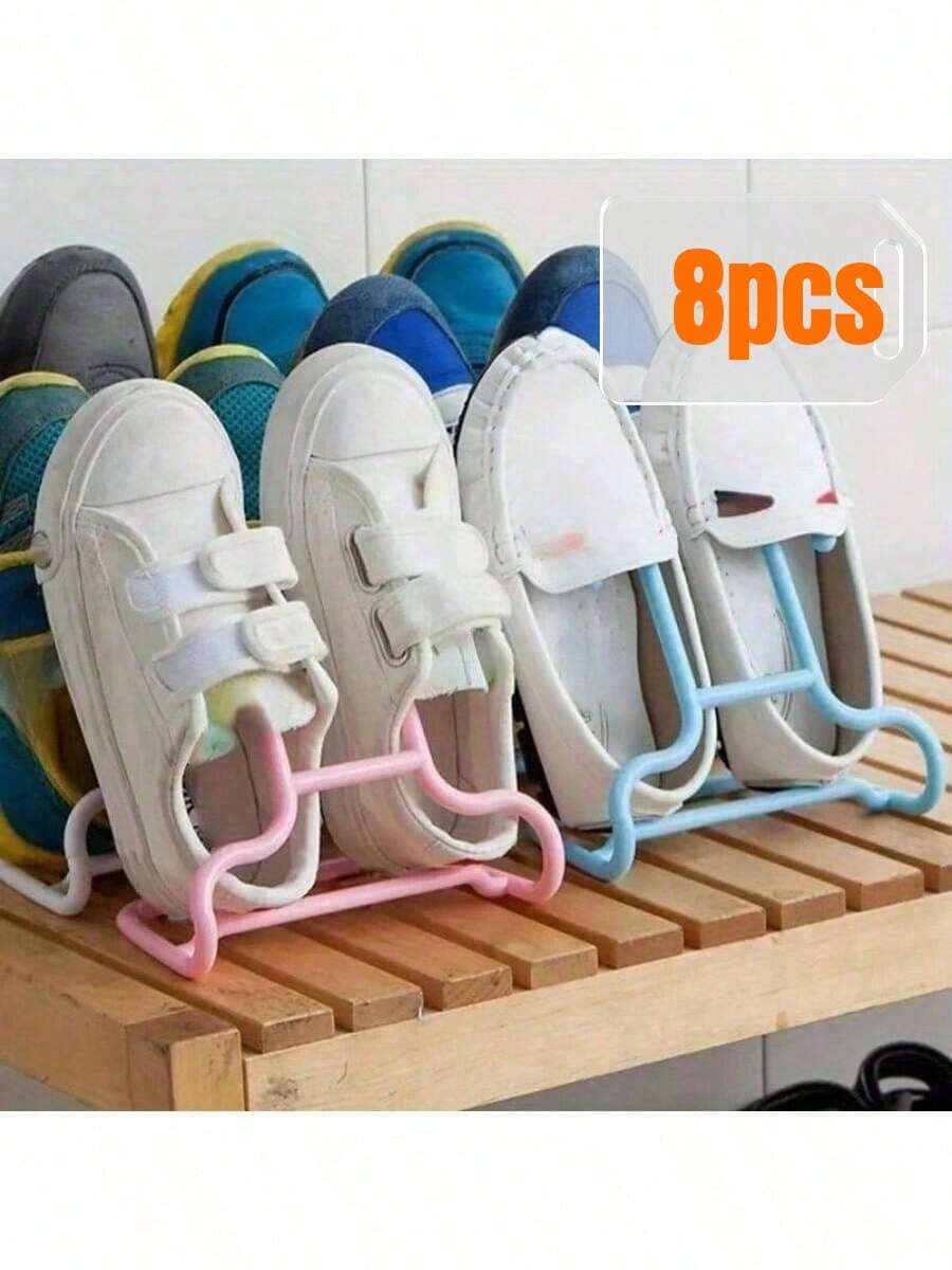 8 Pcs Space-Saving Shoe Organizer Set – Portable Plastic Hanging Racks & Drying Bags For Home Storage, Shoe Storage, Shoe Rack Organizer, Closet Organization, Multipurpose Storage Solution, Shoe Cabinet Storage