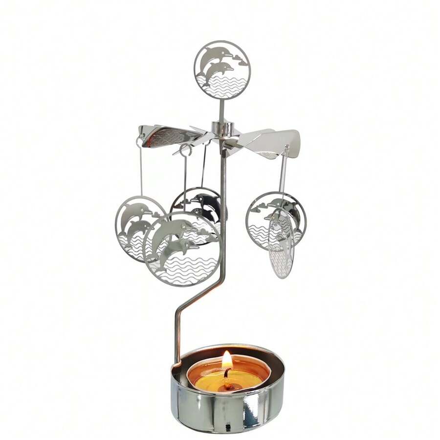 Custom Metal Tealight Holder Spinning Carousel Candle Holder Rotary Candle Holder For Home Decoration Small Gift