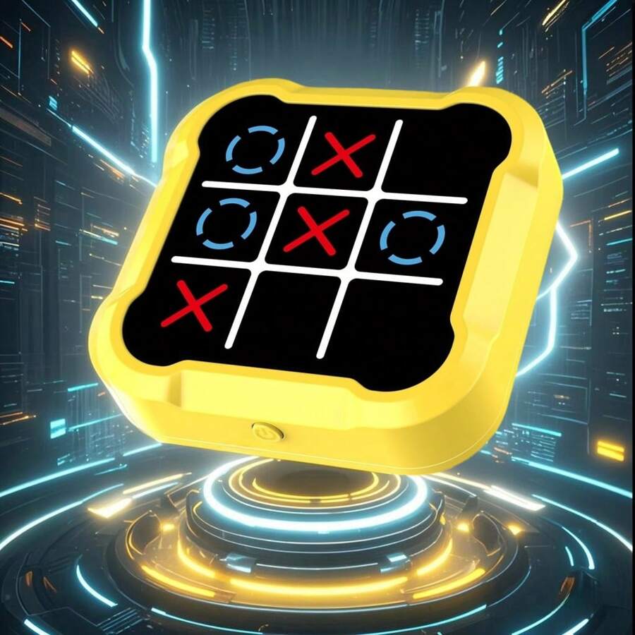 Appareil de jeu 4 en 1 Tic Tac Toe portable, jouet de voyage, jouet à doigts éducatif, convenant aux enfants, aux adolescents et aux adultes, parfait pour les réunions familiales et les rencontres entre amis (piles 3AAA non incluses)