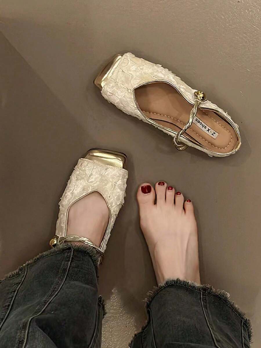 Mulas Planas Confortáveis de Deslizar, Sapatos Casuais Versáteis para Mulheres, Sandálias de Salto Baixo com Biqueira Aberta Inspiradas no Estilo Francês 2025, Uso Diário Elegante e Respirável