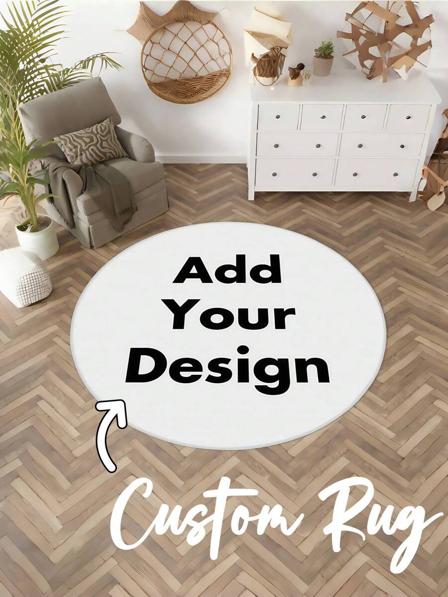 1pc Custom Rug,Personalized Image Rugs, Custom Logo Rug, Round Custom Carpet, Custom Photo Rug, Ideal Gift Carpet, Customizable Floor Decor For Home Or Office,Non-Slip Bottom