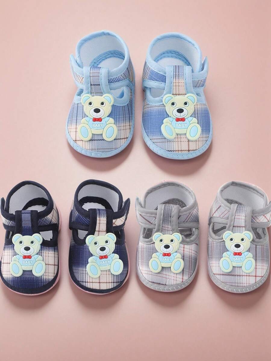 1Pair Newborn Baby Boy Girls Shoes Spring Autumn Lovely Bear Anti-Slip Sneaker Soft First Walkers Crib Shoes