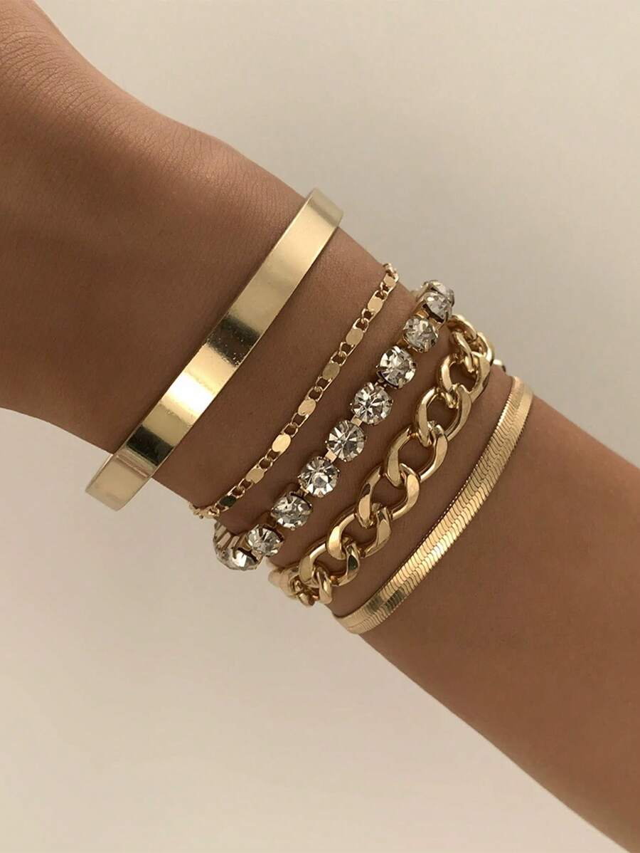 5 Stücke/Set Schmuck Armband Set im Boho Stil, geeignet für den täglichen Gebrauch, Zusammenkünfte, Partys, Strandurlaub, perfektes Geschenk für Frauen