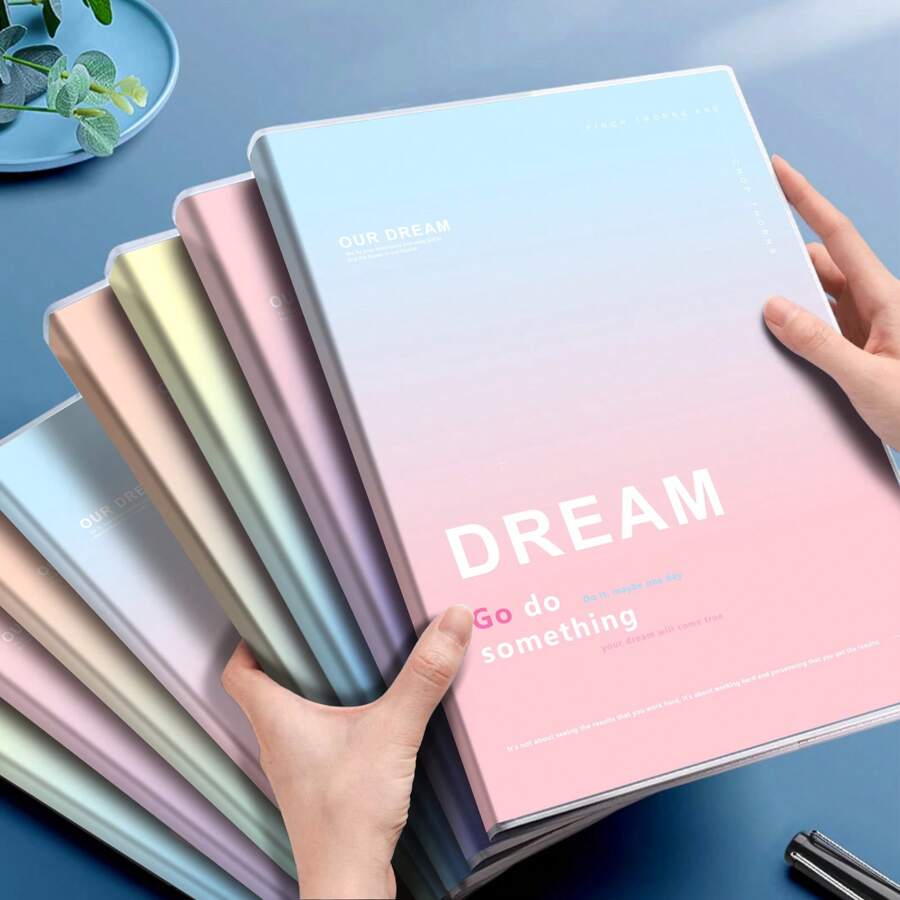 1 Book, B5/A5, 136 Pages, B5 Waterproof Soft Surface PP Glue Cover Notebook, Colorful Simple Diary, Notebook, Horizontal Line Diary, Notebook For Office, Home, School,School Supplies,Back To School