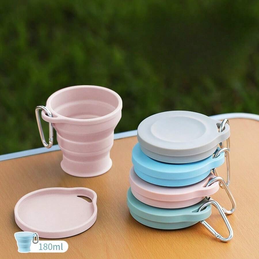 Tasse pliable, tasse de rinçage portable résistante à la chaleur, set de cuvette de lavage essentiel d'hôtel, tasse pliante