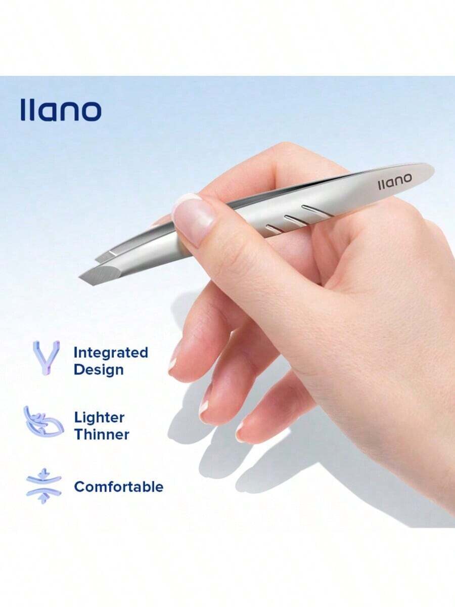 LLANO Colorful Tweezer For Eyebrow And Fine Hair , Hair Remover Hairs Puller, Stainless Steel Makeup Tools/Silver Straight Tip