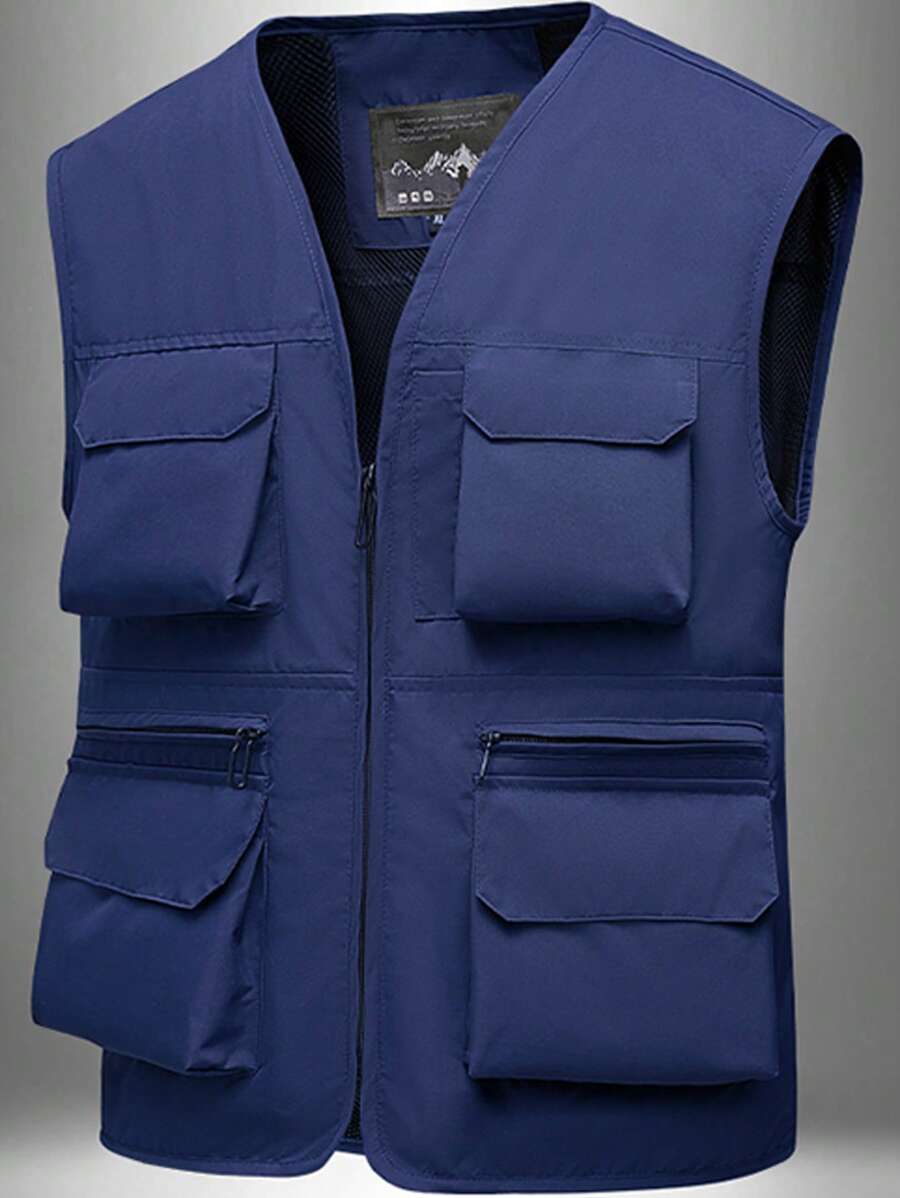 1 Stück Herren Sommer Lässig Mehrtaschen Outdoor Utility Weste/Gilet