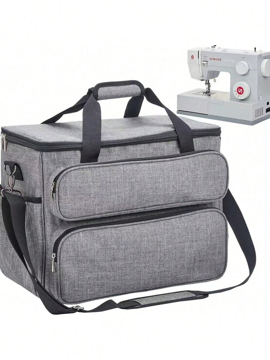 Bolsa Organizadora de Costura, Maleta Portátil para Máquina de Costura, Agulhas, Ganchos, Kit de Acessórios e Ferramentas de Costura, Bolsa de Transporte com Alça de Ombro para Cantores, Brother, Janome e Acessórios, Bolsa Diária para Transporte de Máquina de Costura