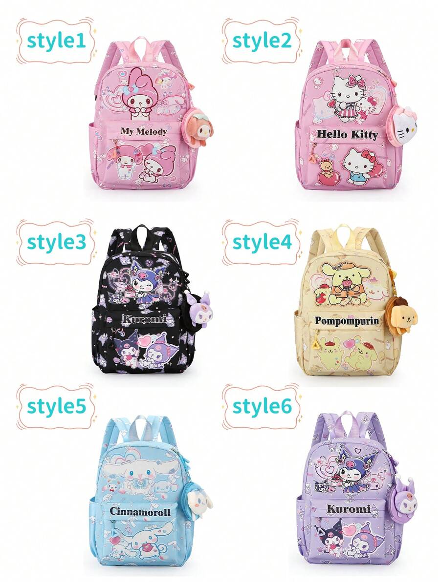 Sanrio Sanrio Shoulder Bag Handbag Tote Women's Bag Crossbody Hello Kitty Melody Kuromi Pudding Dog Cinnamon Dog Doll Doll Bag Cartoon Printing Portable Cute Large Capacity Coin Purse Summer Beach Bag Travel Accessories Cruise Essentials Travel Bag Wash Bag Waterproof, Back To School Essentials