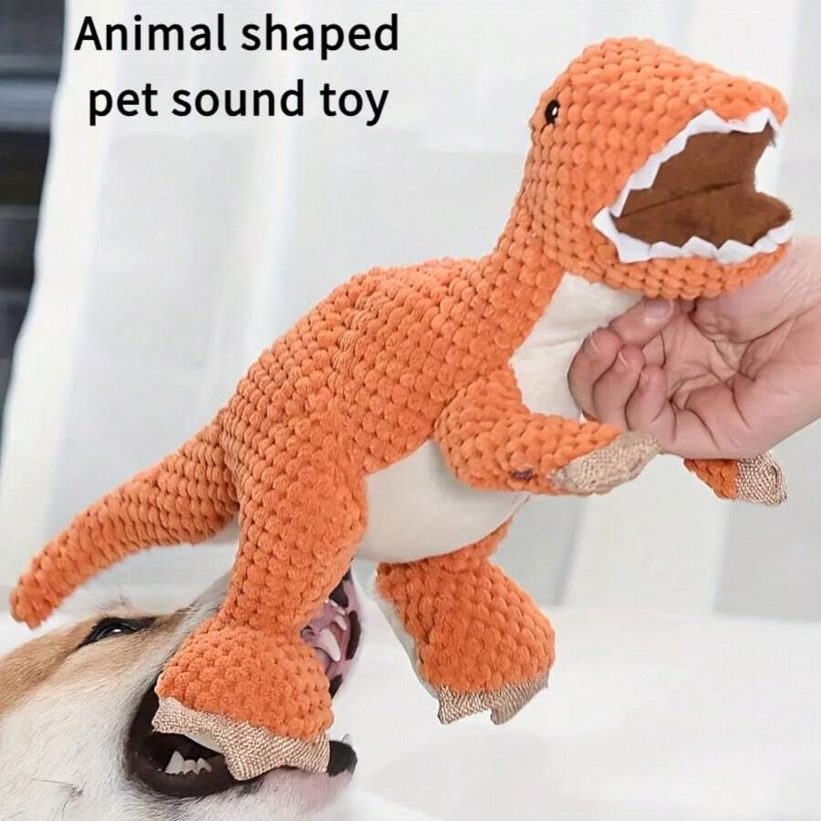 Juguete de peluche en forma de dinosaurio resistente para perros - Juguete de peluche de dinosaurio resistente a masticar para Corgi, Chow Chow, Golden Retriever, Teddy Dog como accesorio de entretenimiento para mascotas