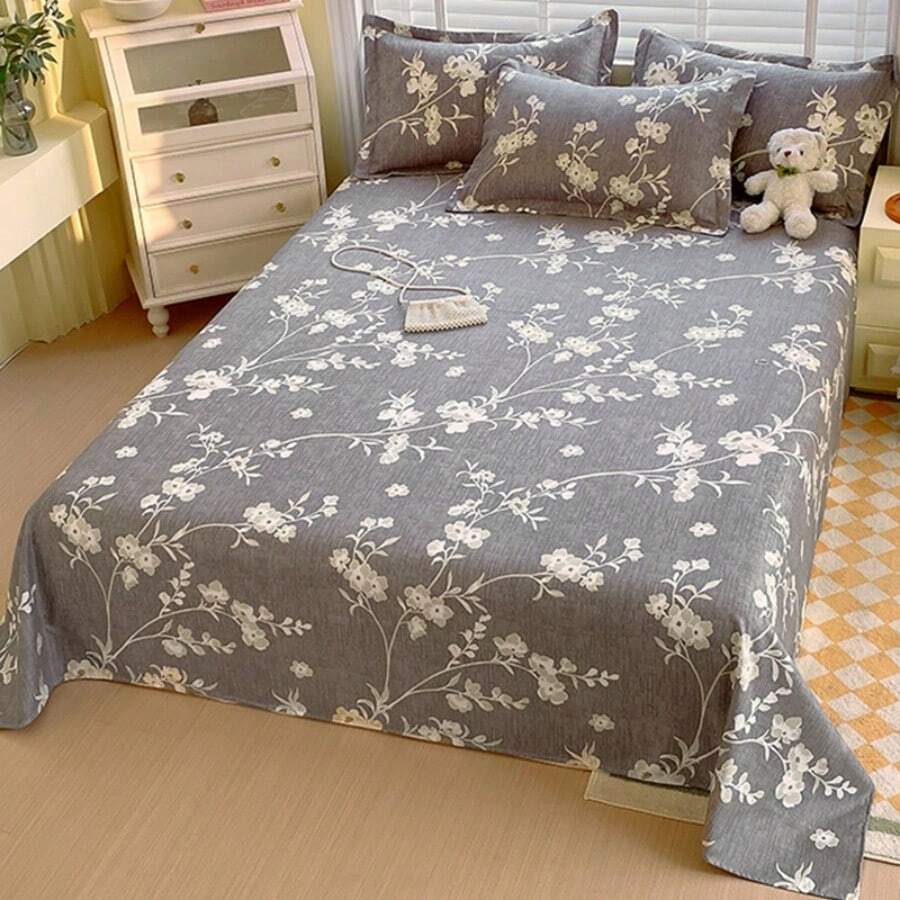 3pcs/Set Soft Skin-Friendly Printed Thickened Bedding Set, Modern Rectangular Stylish Minimalist Design Luxury Double Bed Sheet Cover With Pillowcase, Multi-Size Options Suitable For Bedroom Home All Seasons