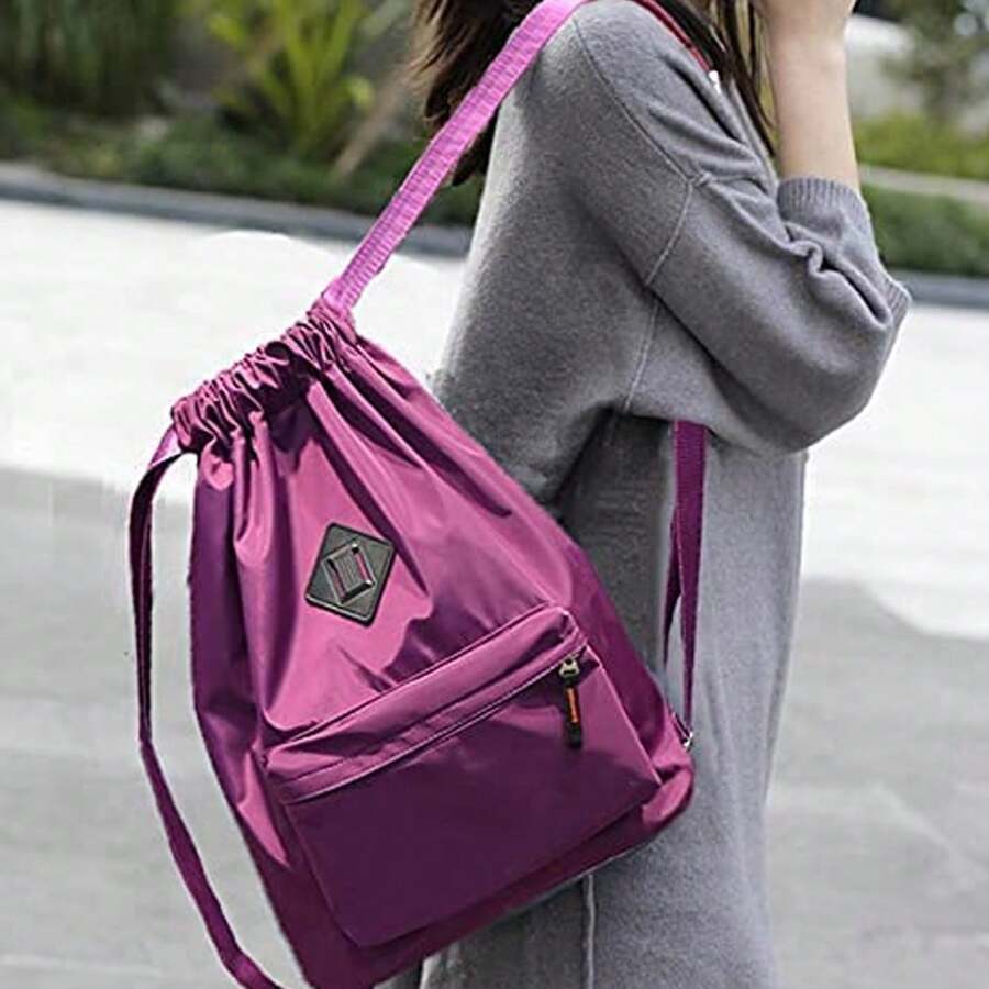 Zaino grande impermeabile con motivo a rombi, stile outdoor, materiale in nylon, tasche per sport e fitness, con chiusura di sicurezza, ideale per il ritorno a scuola