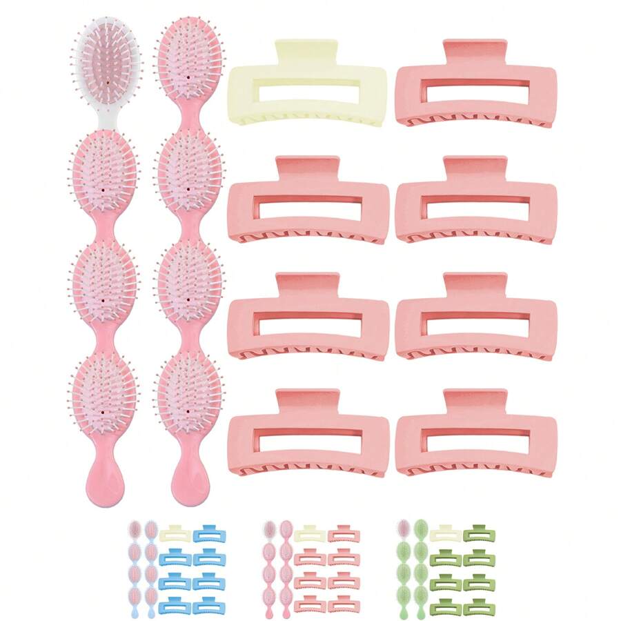 16 Stücke/Set Brautjungfer Vorschlag Geschenke, 8 eckige/blumen Haarklemmen, 8 Haarbürsten für Braut Hochzeit Junggesellinnenabschied Partyfavors