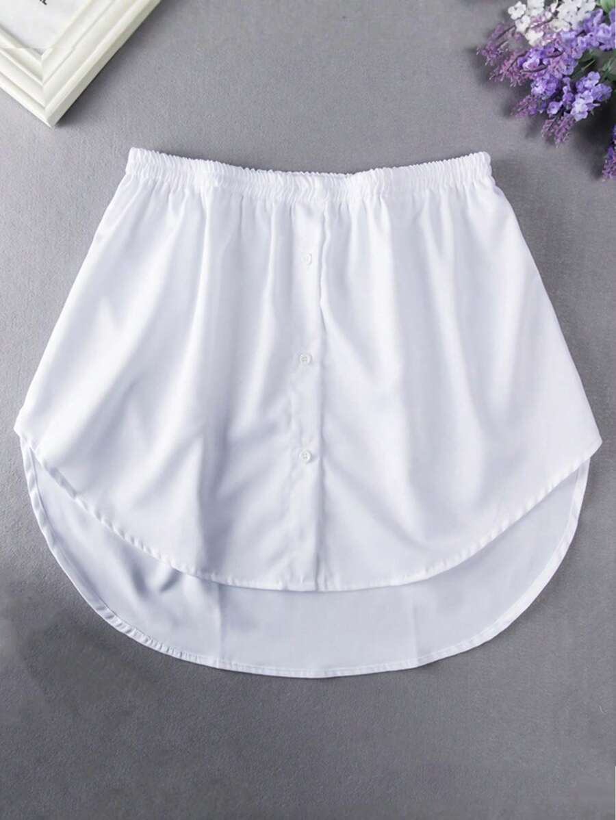 1 pezzo Gonna con orlo semplice da donna, stile coreano, da indossare sopra magliette o camicie, abbastanza lunga da coprire i fianchi