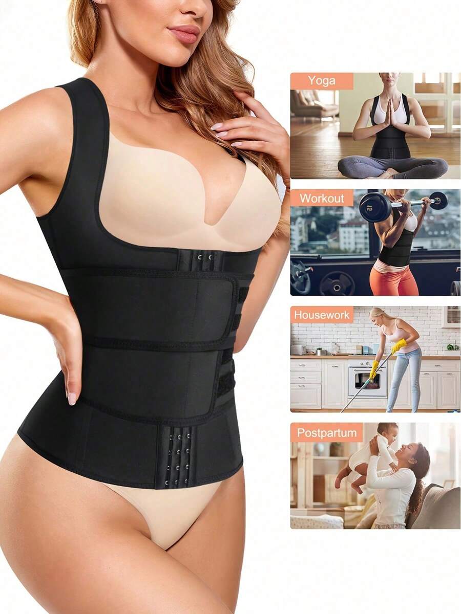 3 Rijen Haak Vormgevend Hemdje, Taille Trainer, Buik Controle Afslankende Open Bust Top Shapewear, Taille Training Korset, Borst Ondersteuning Fitness