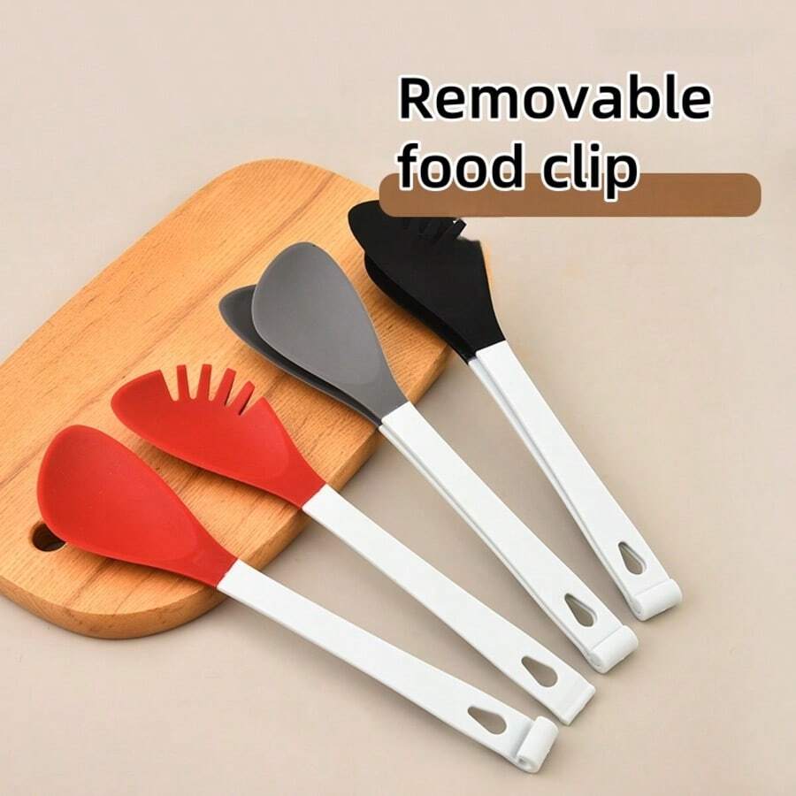 1pc Silicone Food Tongs, 2-In-1 Detachable Pasta/BBQ Tongs, Oven Safe & Dishwasher Safe