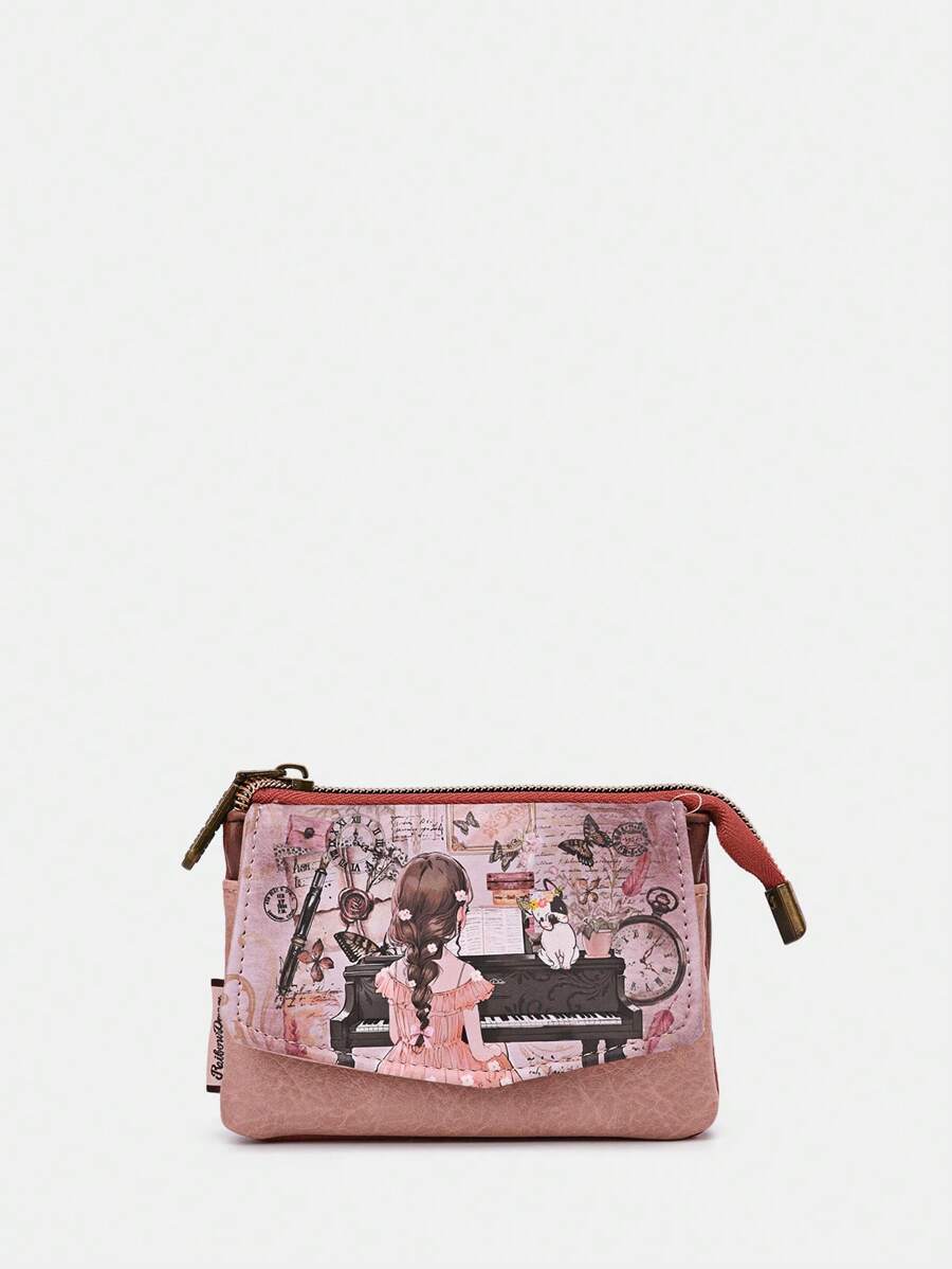 Portefeuille court de mode sucré et bonbon, porte-cartes, porte-monnaie, en PU, imprimé de dessins animés mignons, conception originale, léger, portable, pour voyage, école, déplacement, style rétro, université